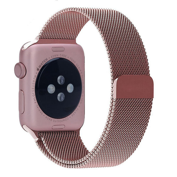 Touch Rage Milanese Loop, Magnetic Closure Clasp, for Series 1 and Series 2 Apple Watch,  Rose Red