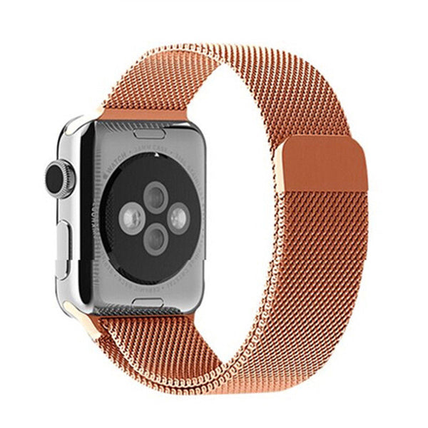 Touch Rage Milanese Loop, Magnetic Closure Clasp, for Series 1 and Series 2 Apple Watch, Rose Gold
